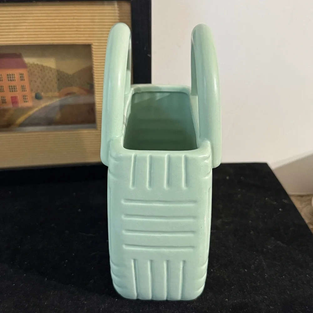 Mint Green Ceramic Handbag Vase